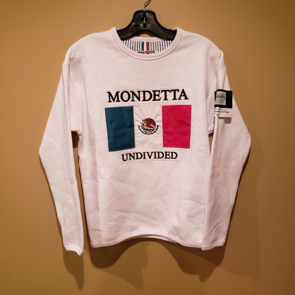 NWT Mondetta Mexico Organic Cotton Crewneck Sweatshirt Men’s XS White